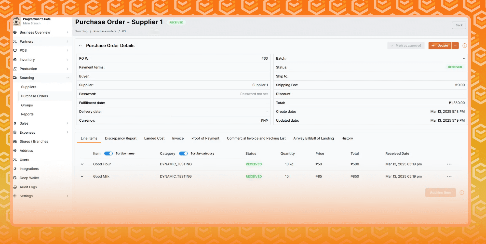 Sourcing Module and Supplier Database
